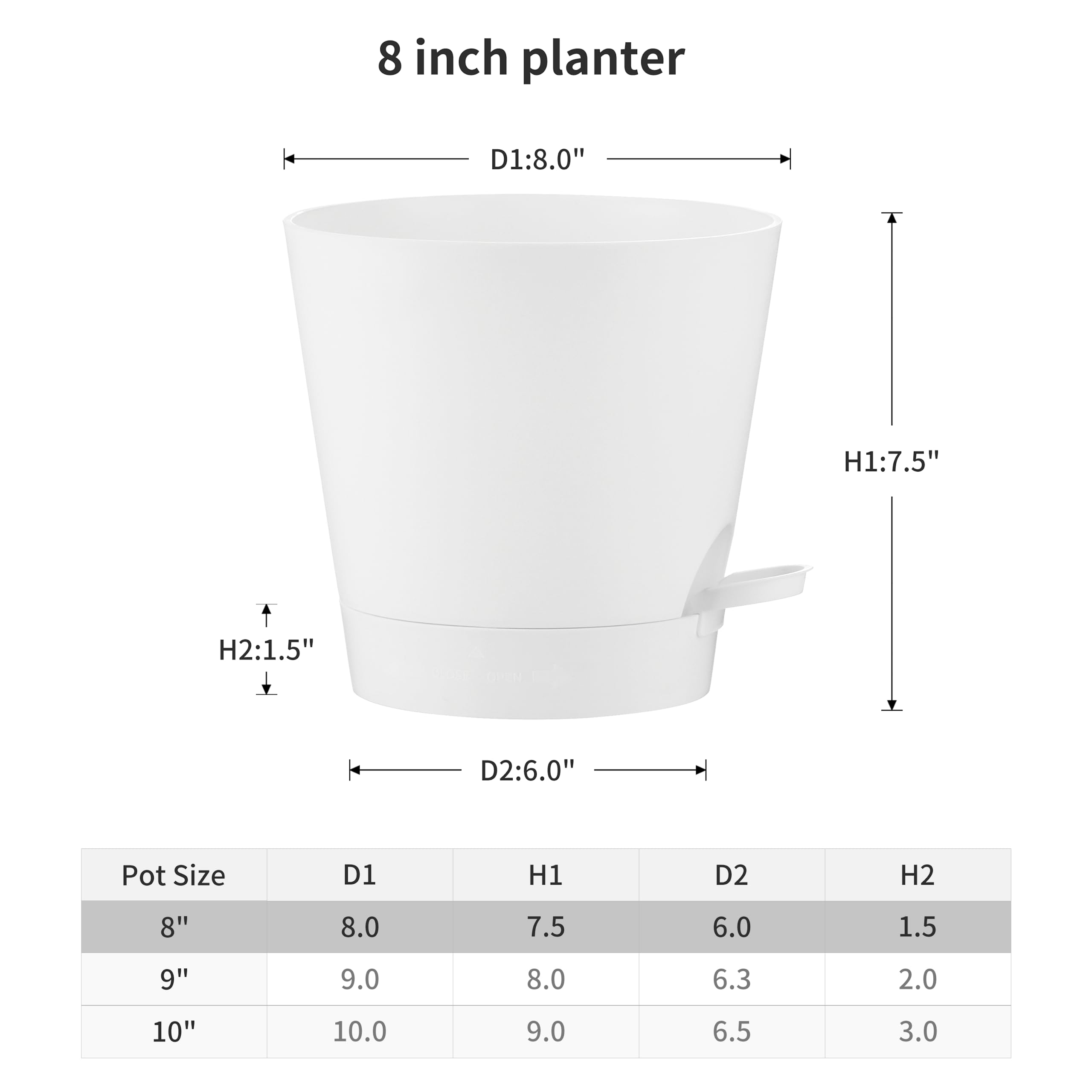 FaithLand deep reservoir water tray provides extended moisture for indoor plants.