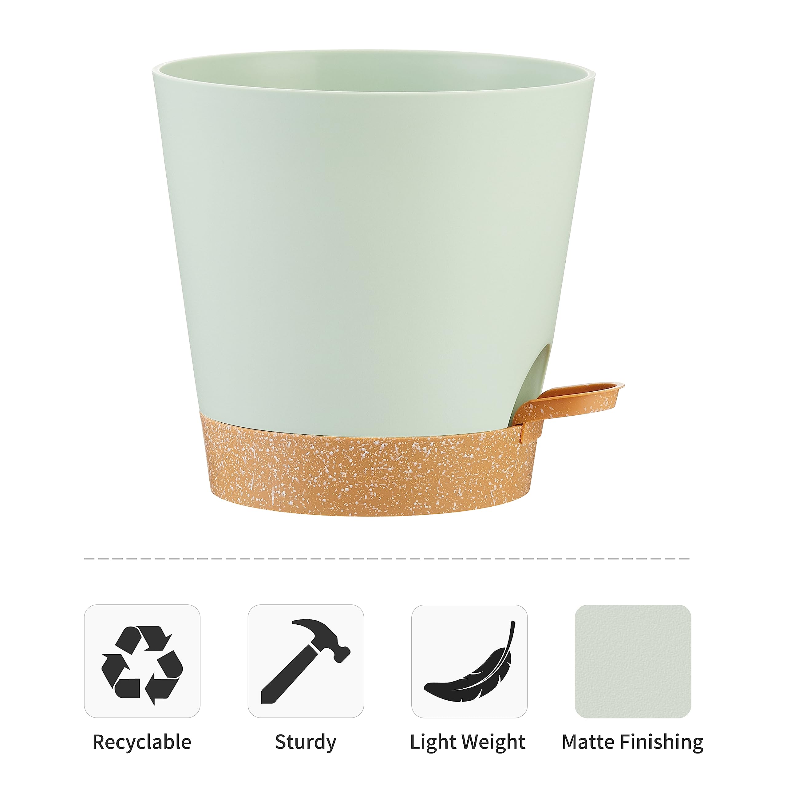 FaithLand minimalist green and terracotta planter fits modern homes and offices
