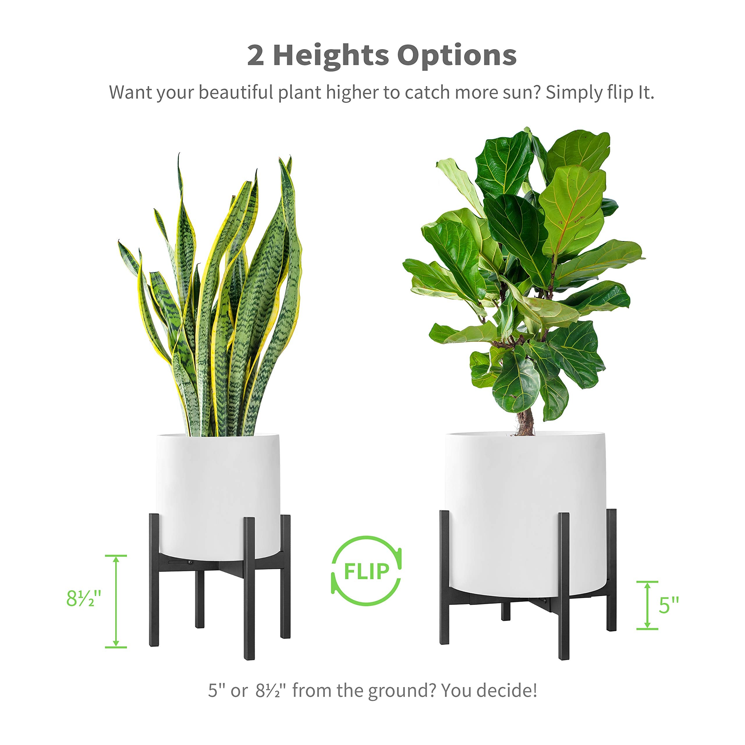 FaithLand plant stand features weather-resistant coating for indoor and outdoor use.