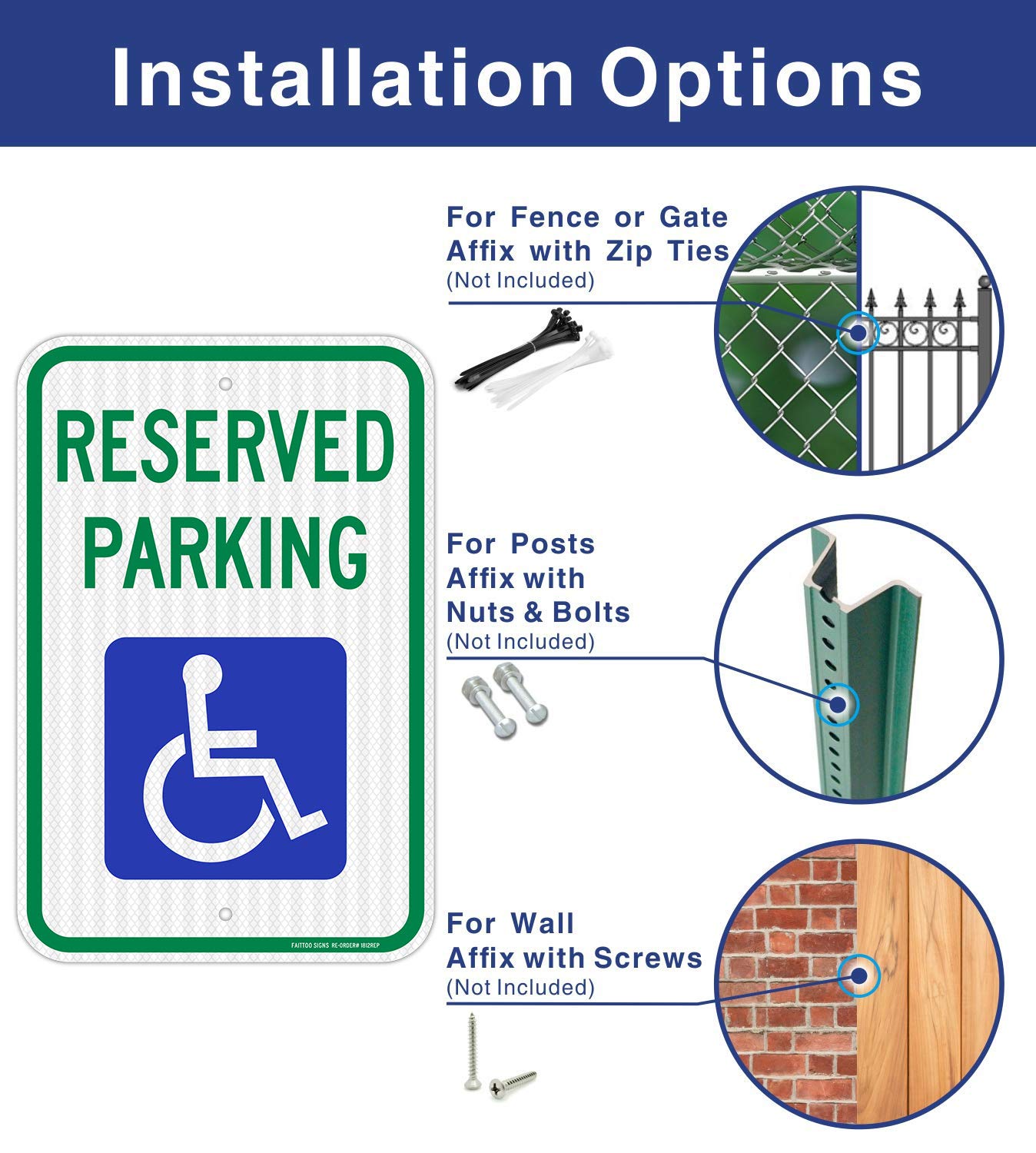 Faittoo aluminum sign, rust-free and weather resistant for long outdoor durability.