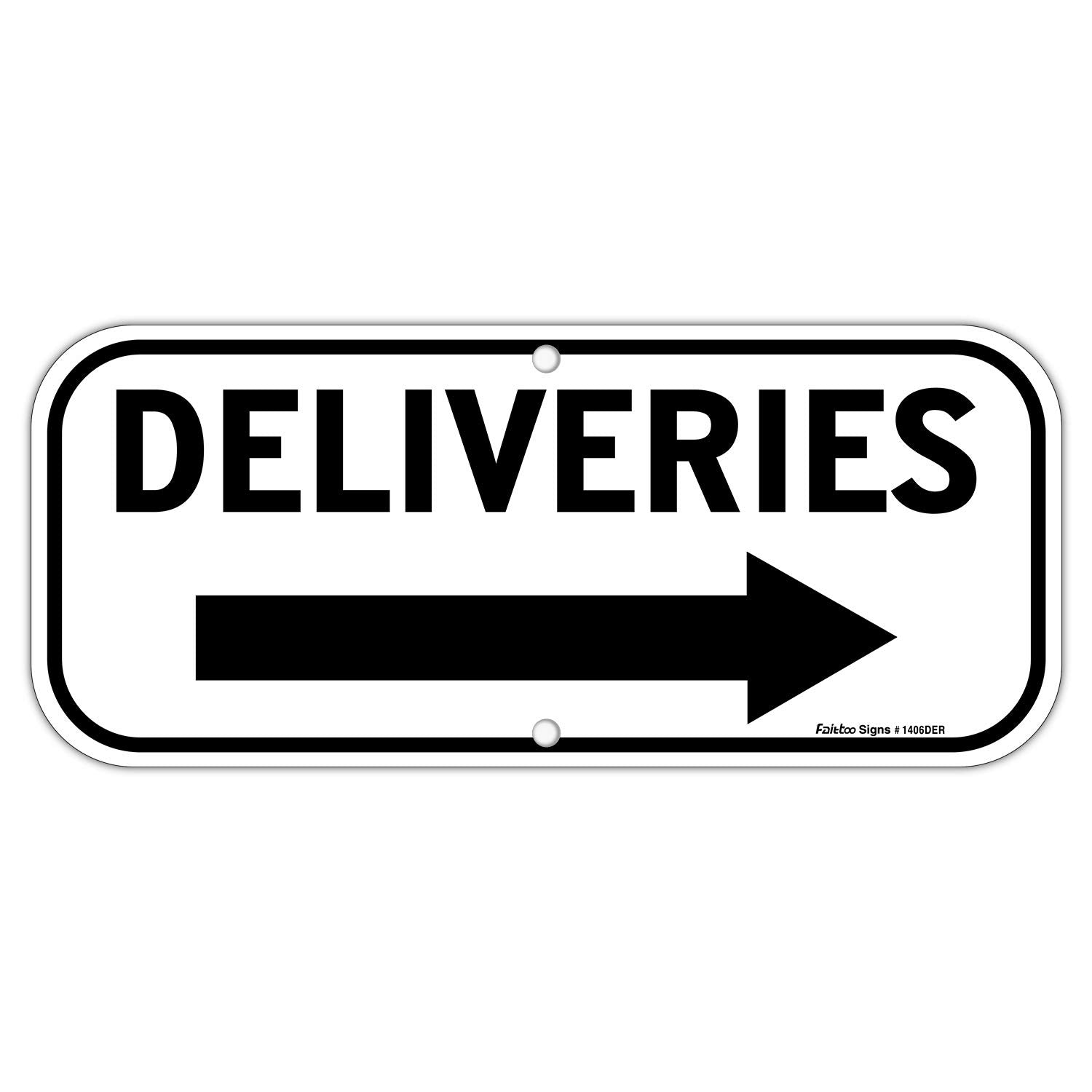 Faittoo Deliveries Sign Arrow Right guides couriers with clear visibility.