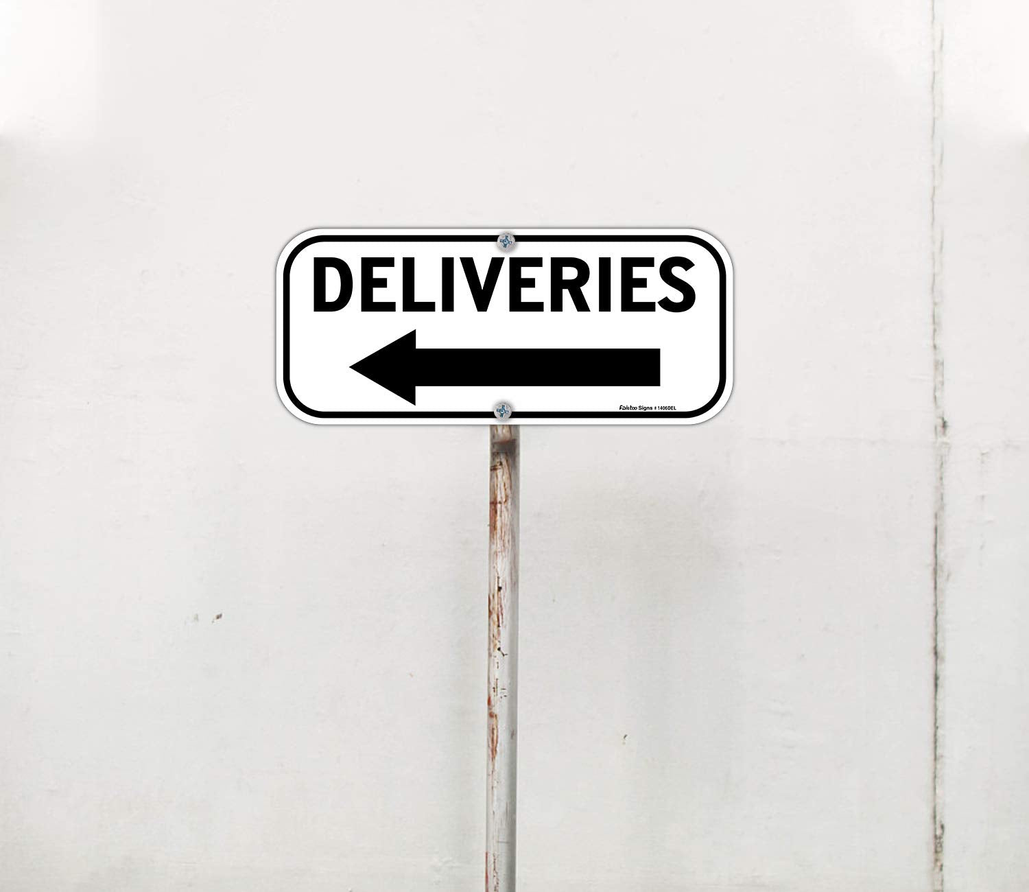 Faittoo Deliveries Sign Left Arrow offers practical outdoor notice
