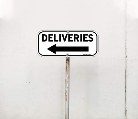 Faittoo Deliveries Sign Left Arrow offers practical outdoor notice