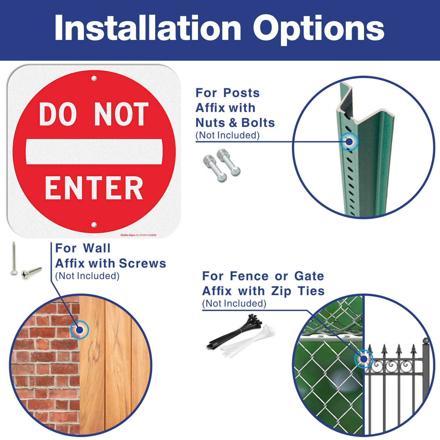 Faittoo Do Not Enter sign features bold white letters for easier reading.