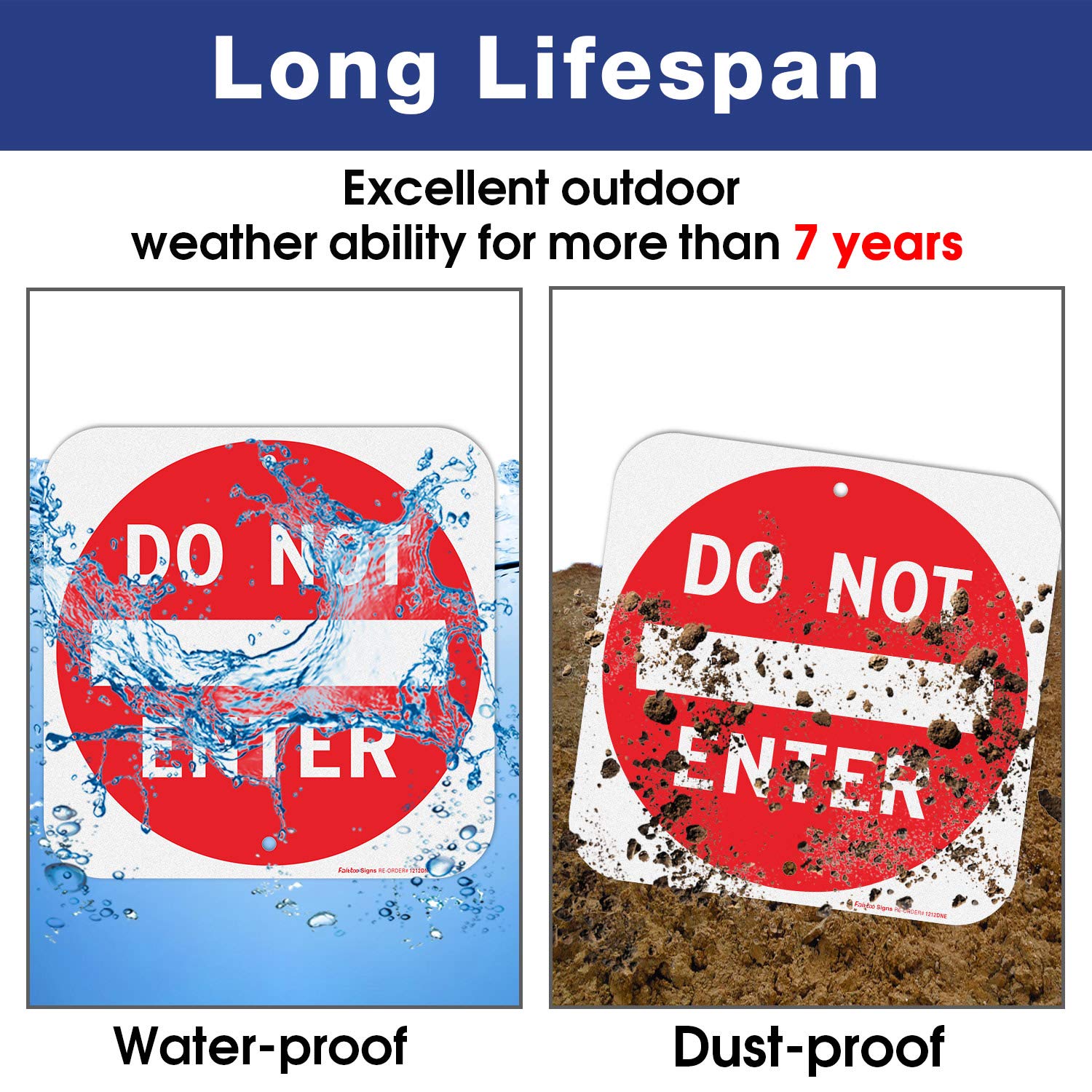 Faittoo Do Not Enter sign designed for outdoor durability in all weather.
