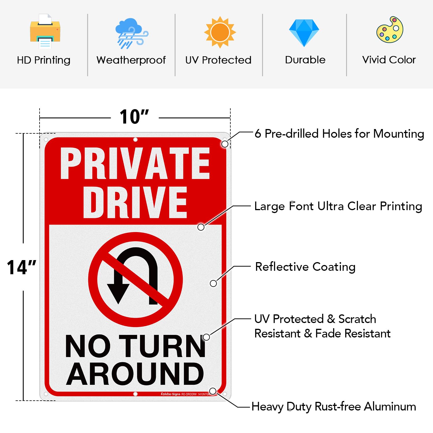 Faittoo drive sign backlit by headlights improves nighttime readability.