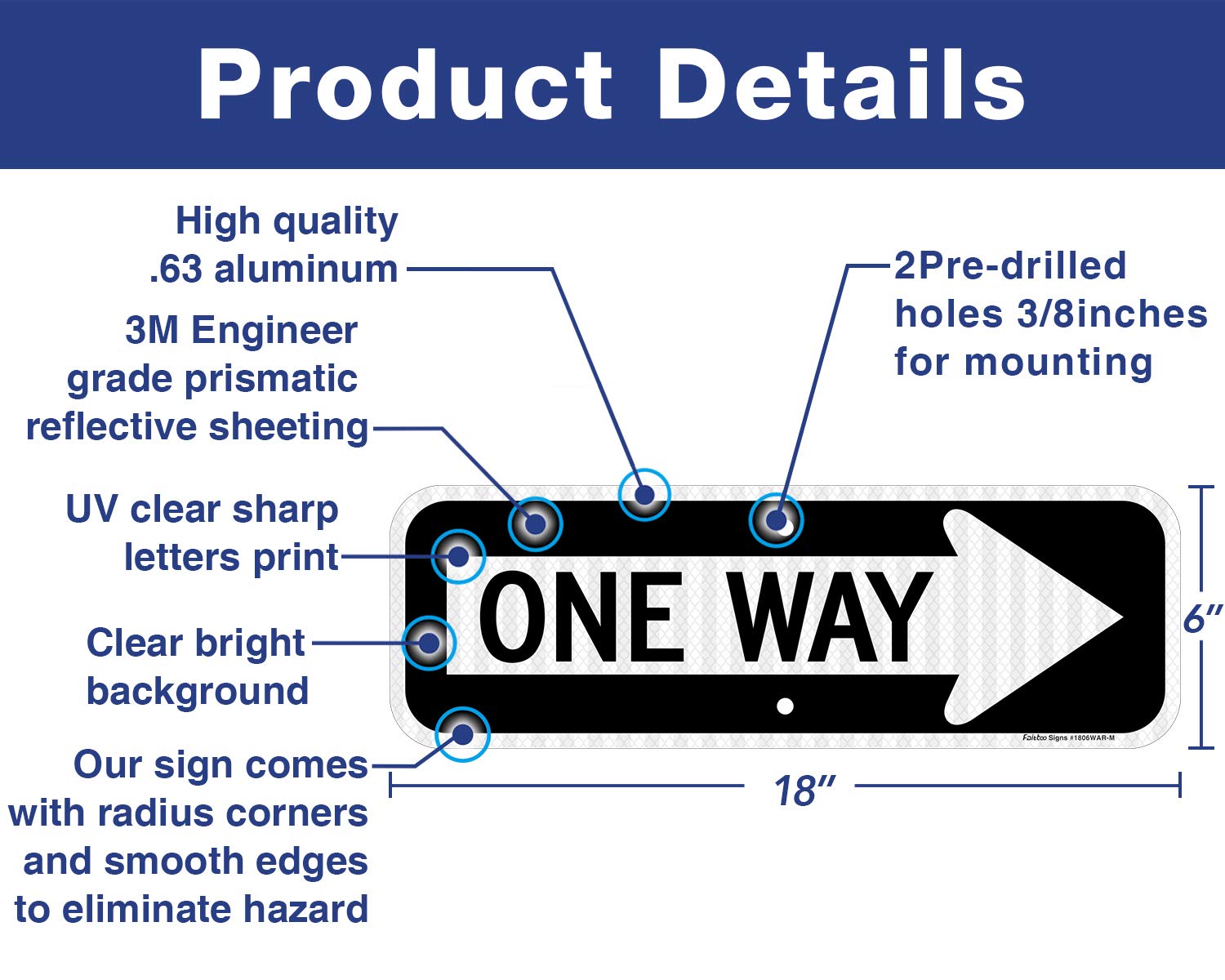 Faittoo engineer-grade reflective aluminum sign for high visibility and durability