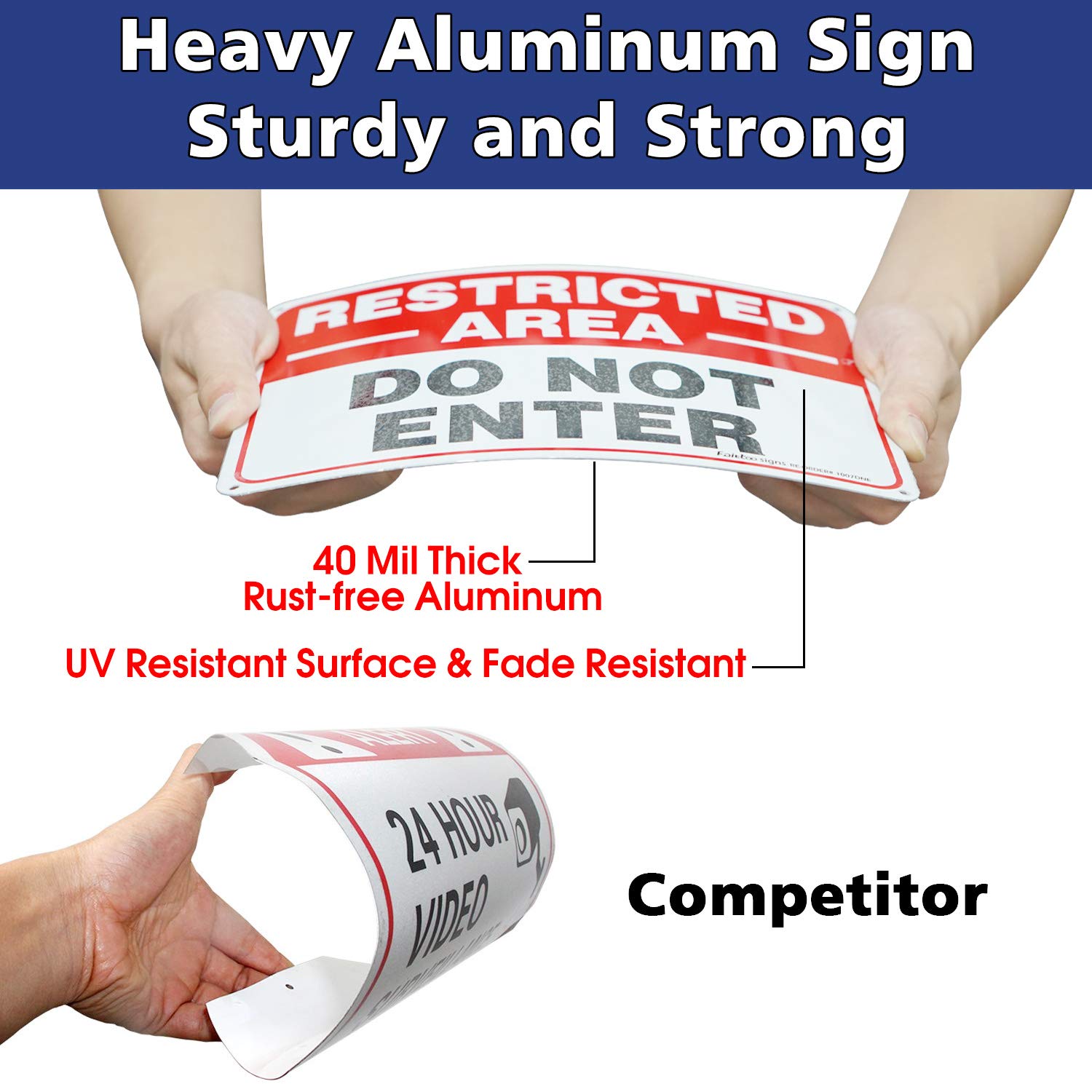 Faittoo indoor-outdoor sign suitable for walls, fences, or doors.
