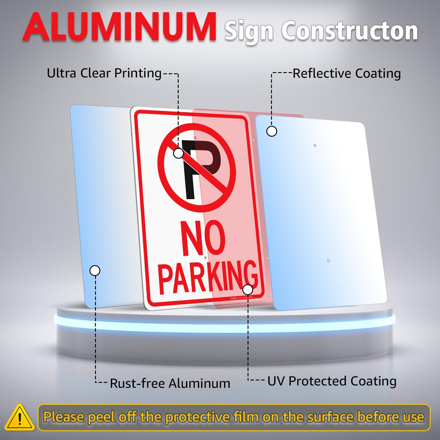 Faittoo rust-free aluminum sign for long-lasting outdoor use.