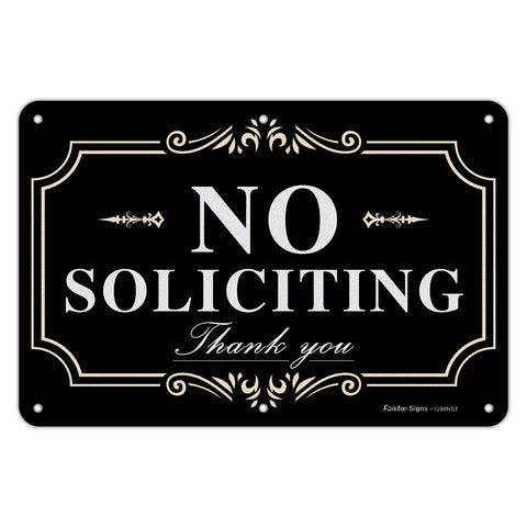 Faittoo No Soliciting Sign front view offers clear visibility for visitors.