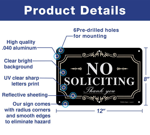 Faittoo No Soliciting Sign reflective letters improve night readability.