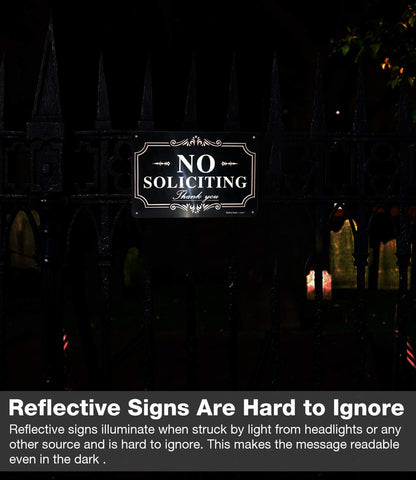 Faittoo No Soliciting Sign mounted on fence signals boundary politely.