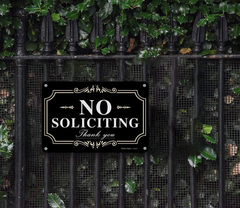 Faittoo No Soliciting Sign designed for outdoor installation and durability.