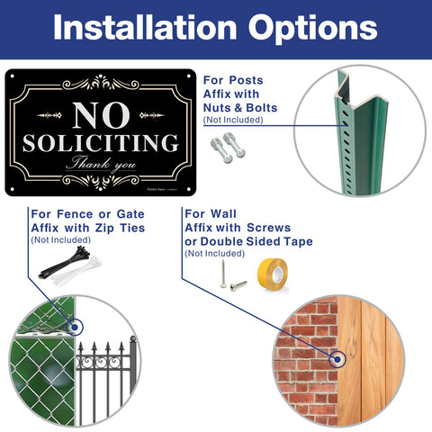 Faittoo No Soliciting Sign with pre-drilled holes allows quick mounting.