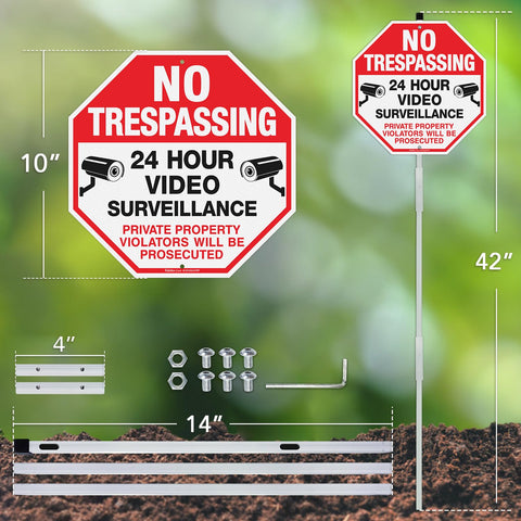 Faittoo 10x10 private property sign clearly marks boundaries from afar.