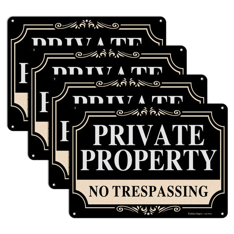 Faittoo no trespassing sign on private property with reflective finish for nighttime visibility.