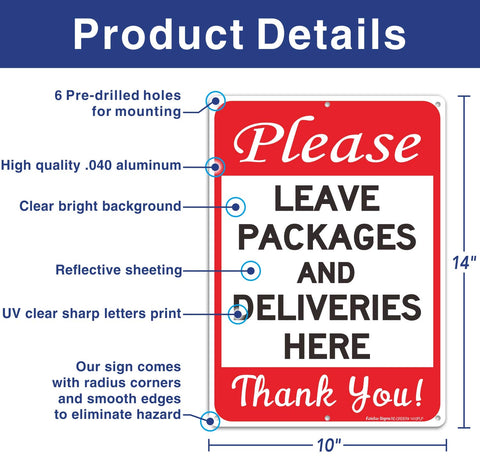 Faittoo Please Leave Sign back view showing durable aluminum build