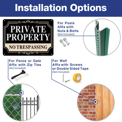 Faittoo reflective no trespassing sign improves nighttime visibility from distance.