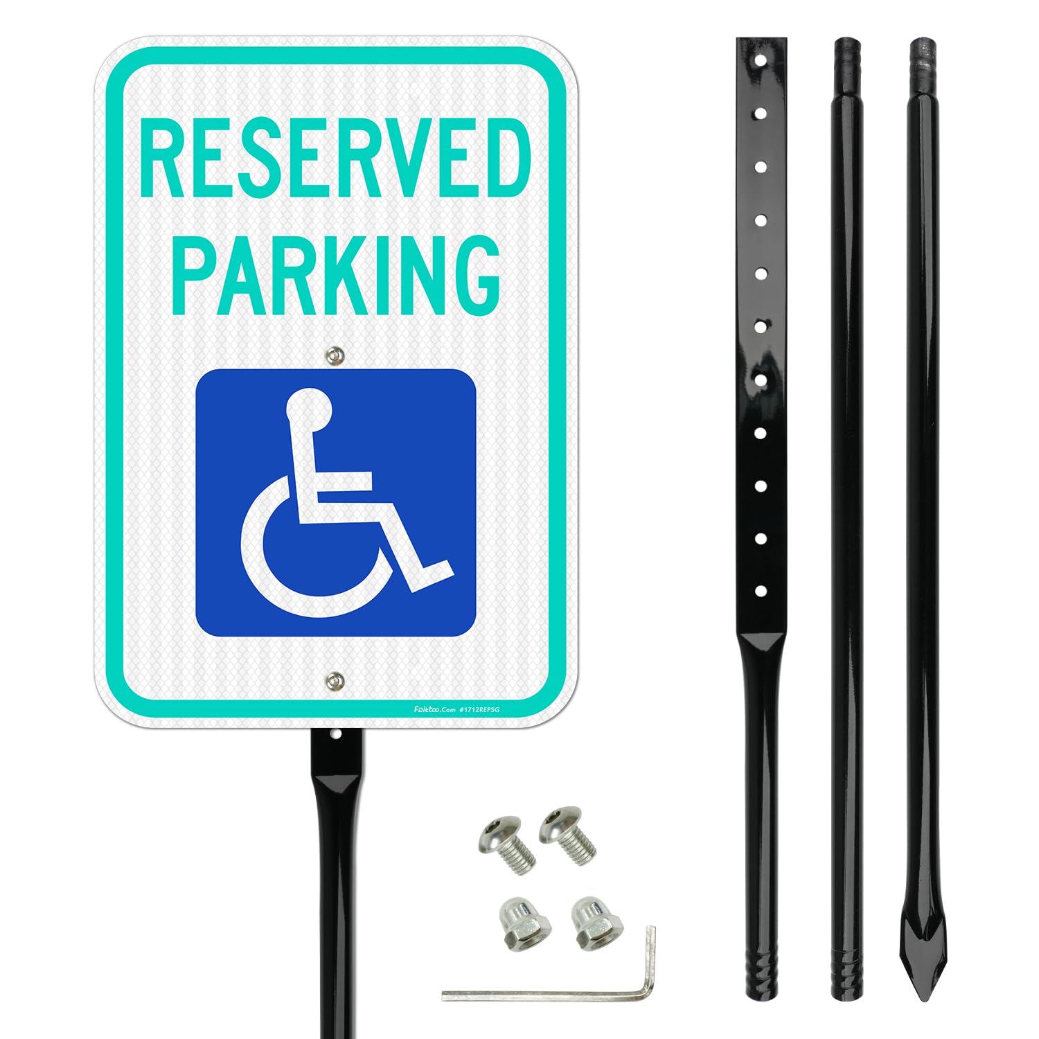 Faittoo reserved parking sign with 54-inch stake enhances outdoor visibility
