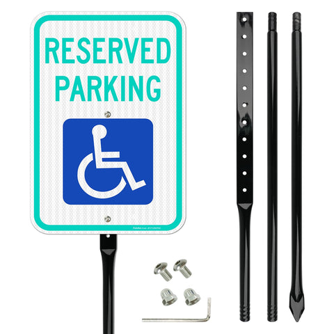 Faittoo reserved parking sign with 54-inch stake enhances outdoor visibility