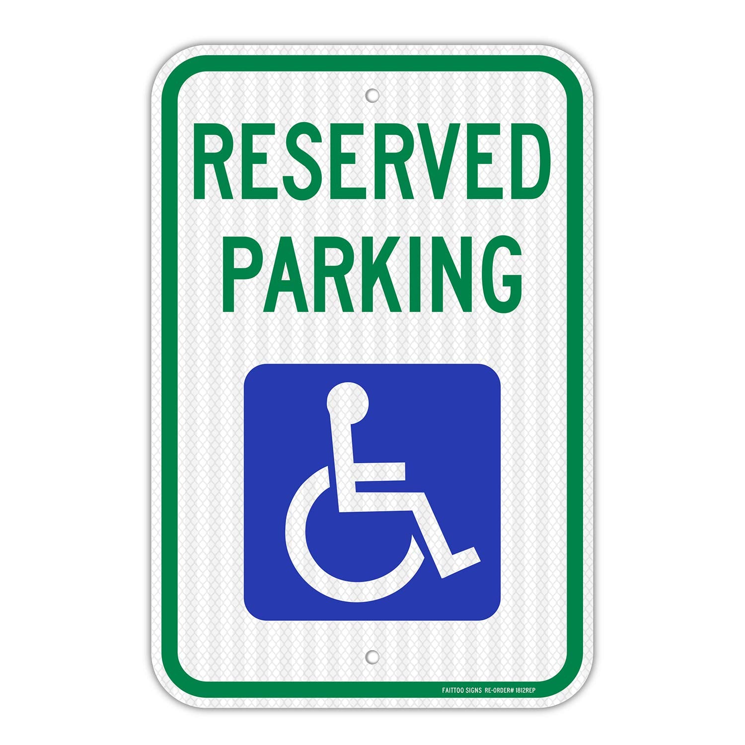 Faittoo Reserved Parking Sign with Wheelchair Icon, highly visible for easy parking space designation.