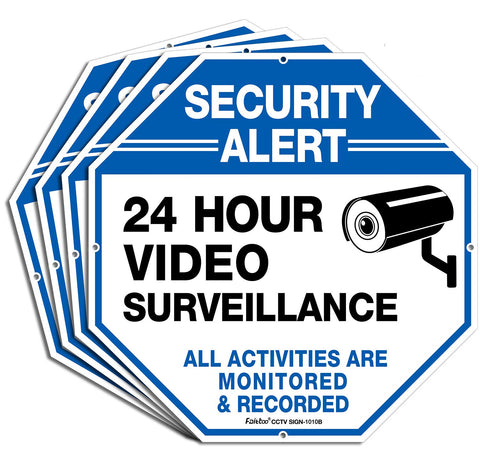 Faittoo security alert sign blue design boosts exterior visibility