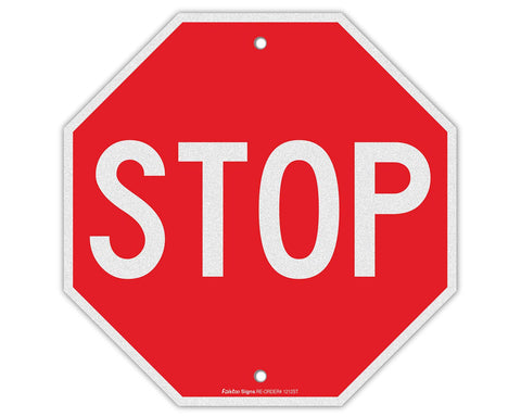Faittoo stop sign front view 12x12 inches for clear street signaling.