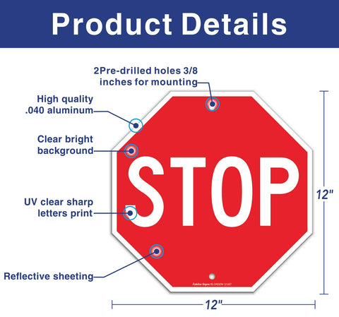 Faittoo stop sign reflective surface for nighttime visibility.