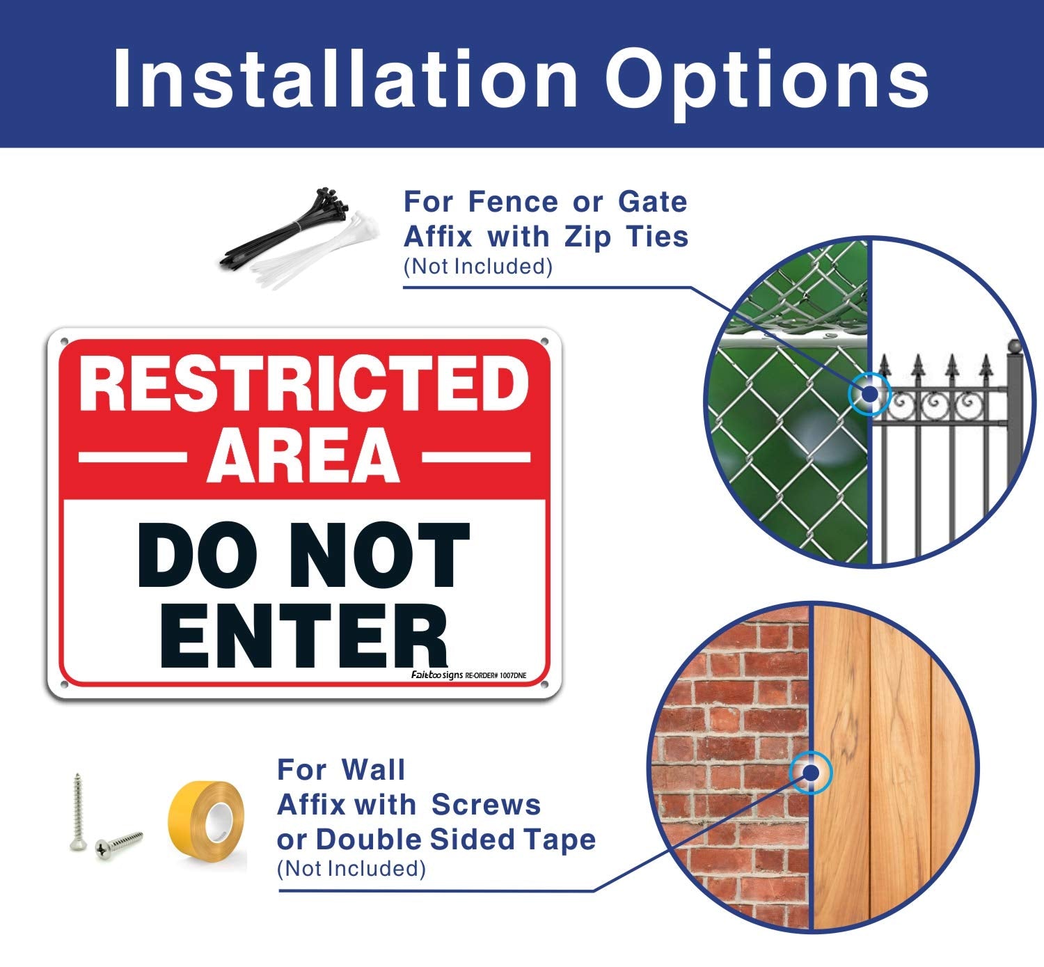 Faittoo UV protected outdoor sign resists fading in sun and rain.