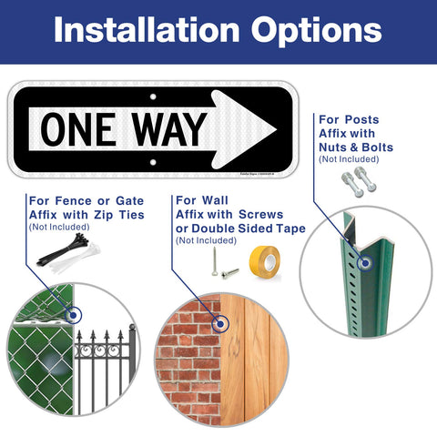 Faittoo weather-resistant one-way sign for outdoor use