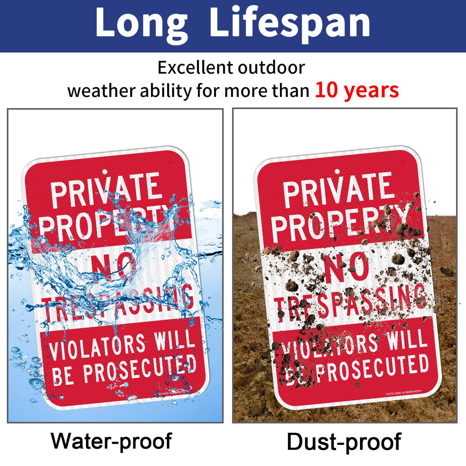 Faittoo weatherproof outdoor sign designed for durability