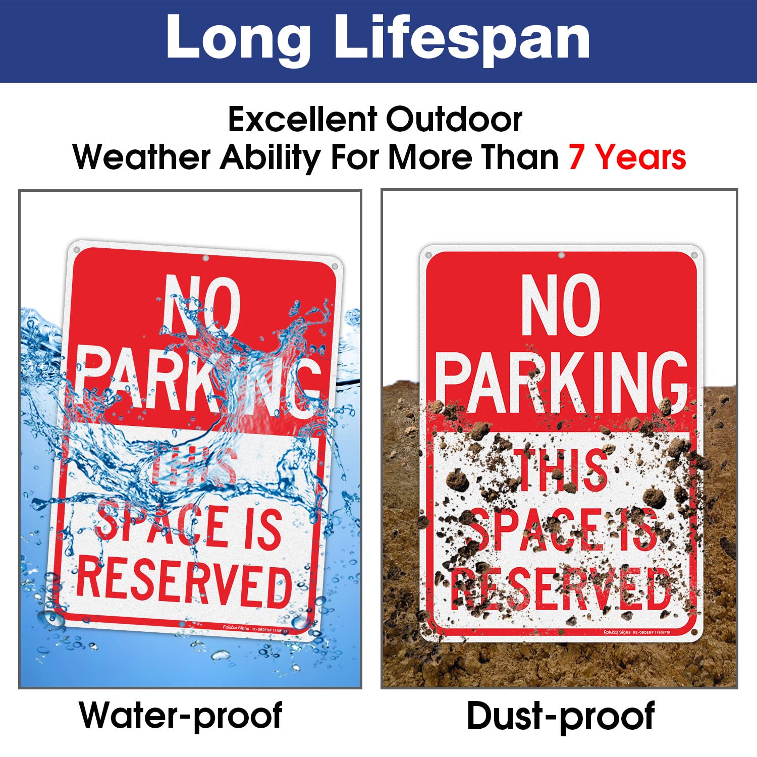 Faittoo UV-protected sign resists fading for long outdoor use.