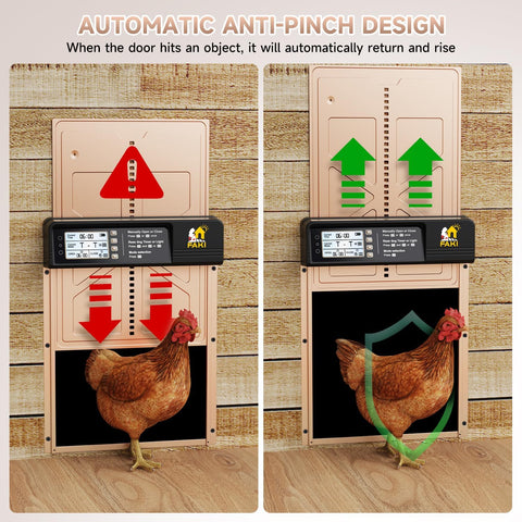 FAKI intelligent timer and light sensor guide precise door actions for day-night cycles.