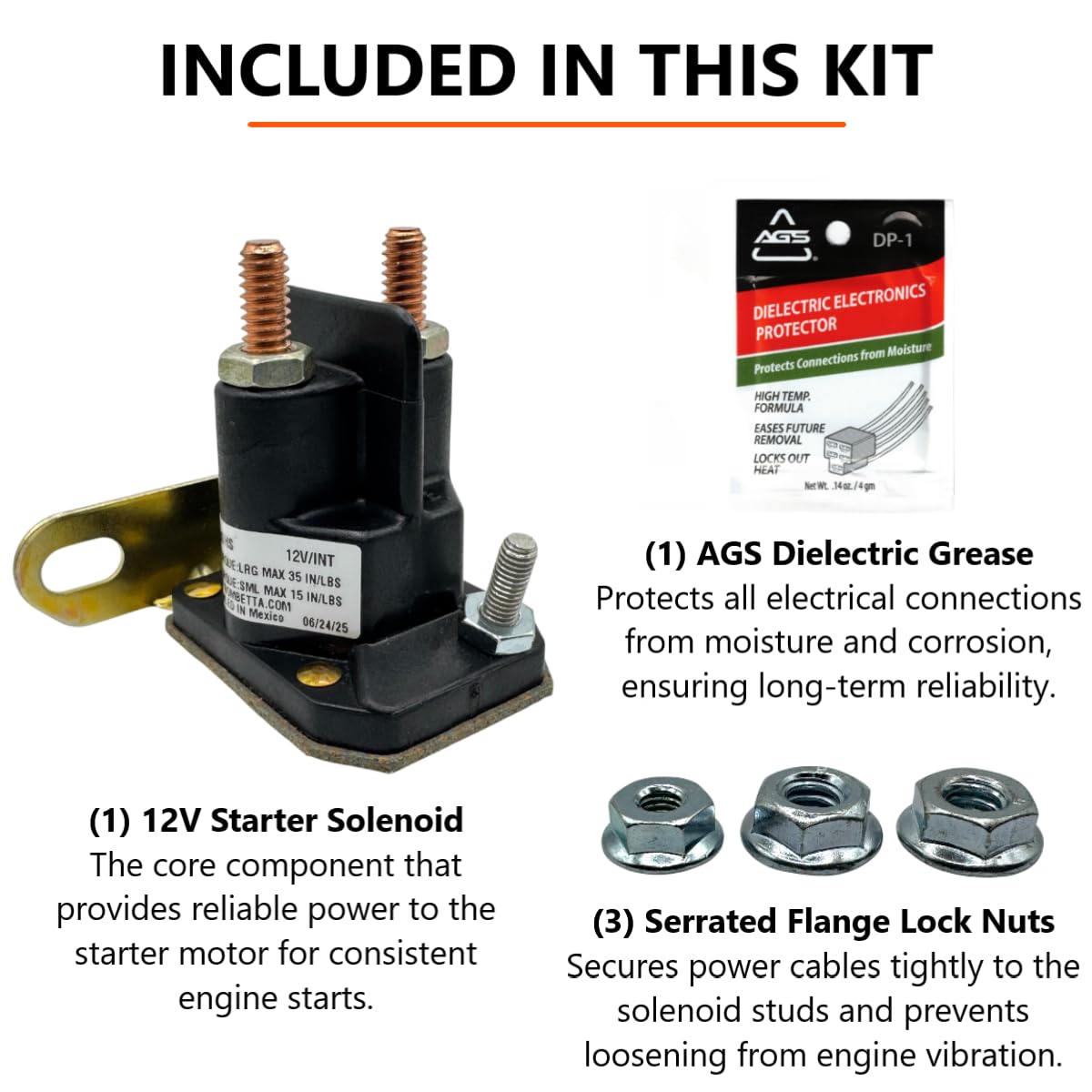Installation kit parts laid out for easy replacement