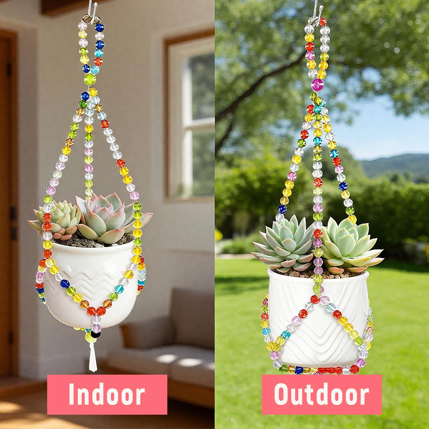 FALESHOS easy-mount setup installed in a living room window for quick decoration