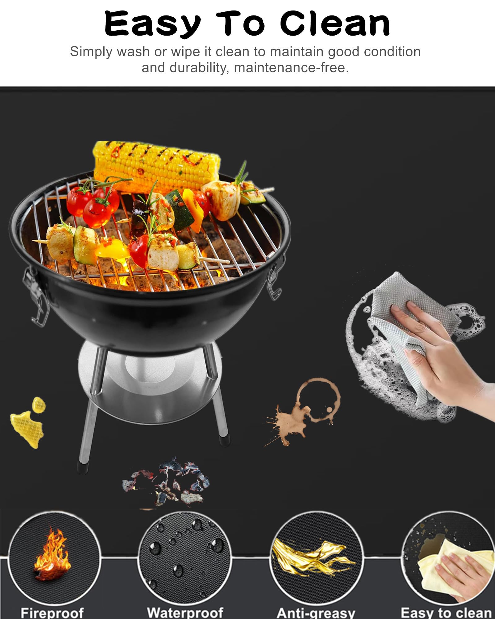 Falezern easy-clean surface allows quick wiping after grilling.