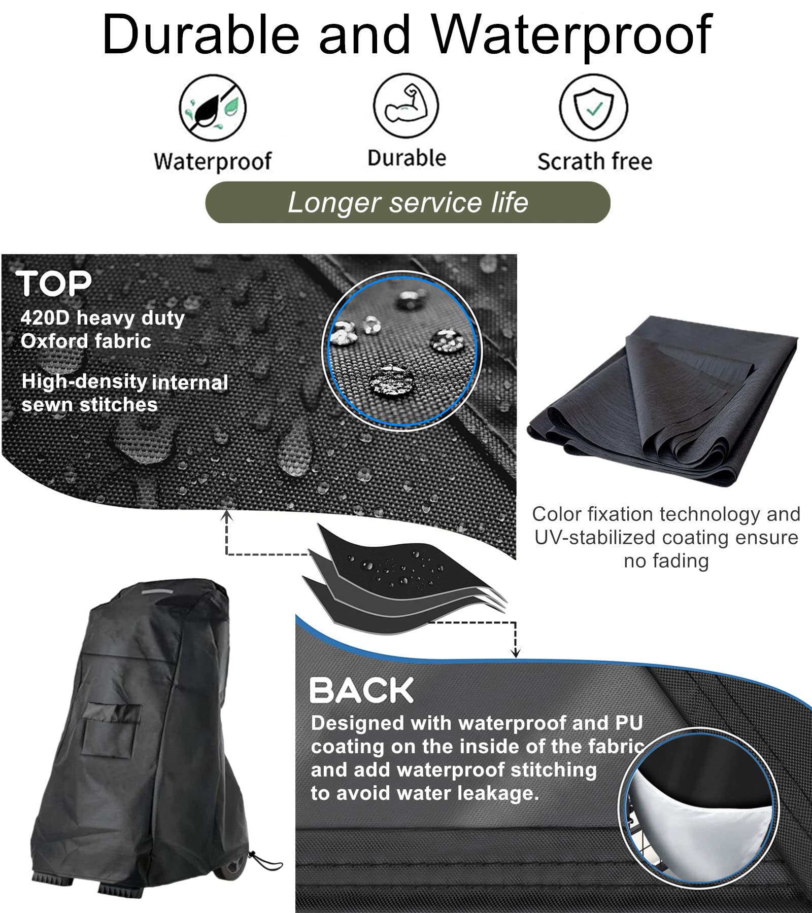 Falezern premium caddy cover with drawstrings easily adjusts to different caddies.