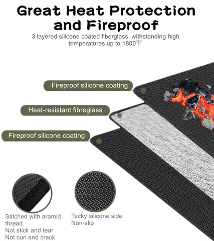 Falezern deck guard with waterproof and oil-proof surface under grilling.