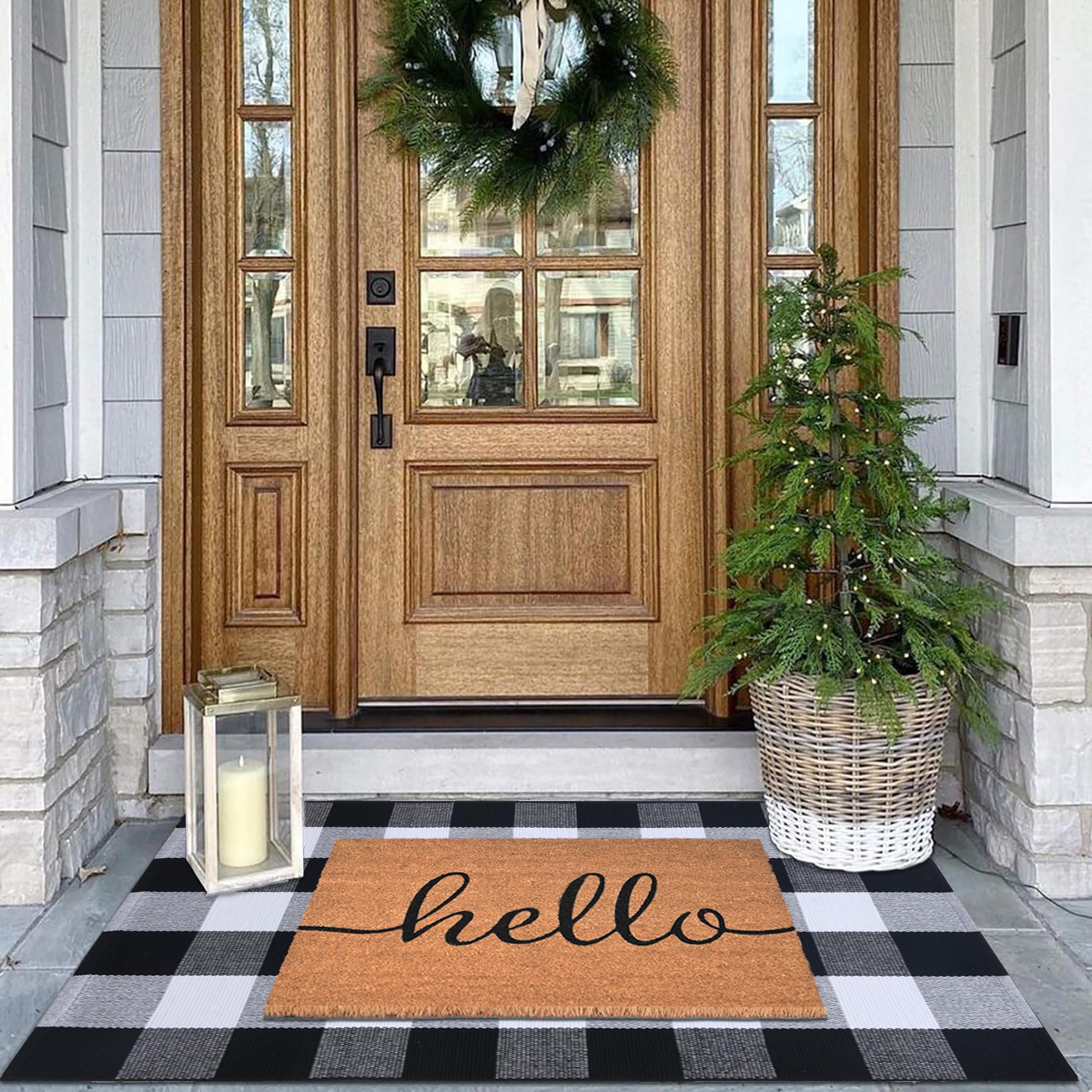 Fallovea coco coir welcome mat close-up, ready to greet guests at your entry.
