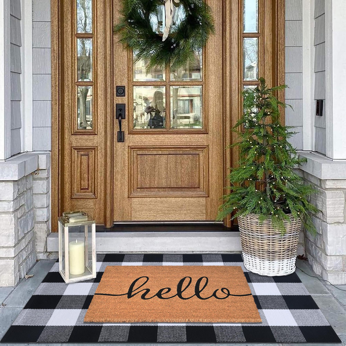 Fallovea coco coir welcome mat close-up, ready to greet guests at your entry.