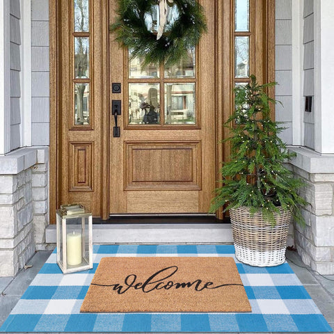 Fallovea Door Mat In Use at threshold for quick cleanups.