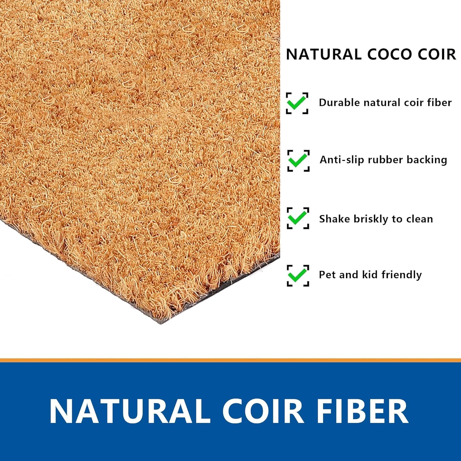 Fallovea durable coir material ensures long lasting welcome with minimal upkeep.