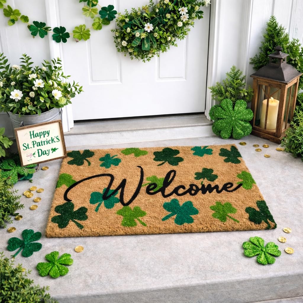 Fallovea entryway mat with coconut fiber surface provides durable welcome.