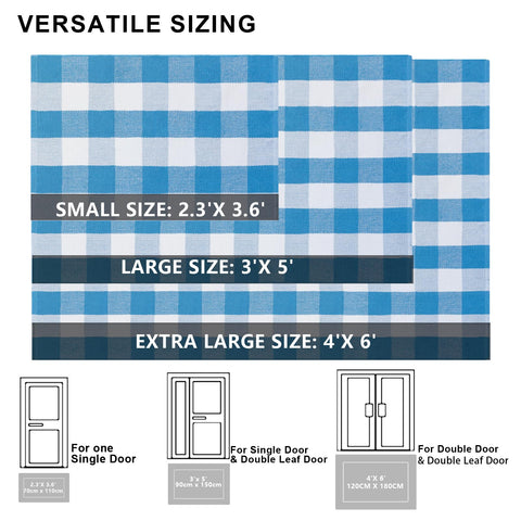 Fallovea entryway plaid rug in cotton blend, ideal for high-traffic spaces.
