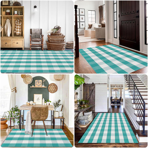 Fallovea living room plaid rug elevates decor with cozy charm.