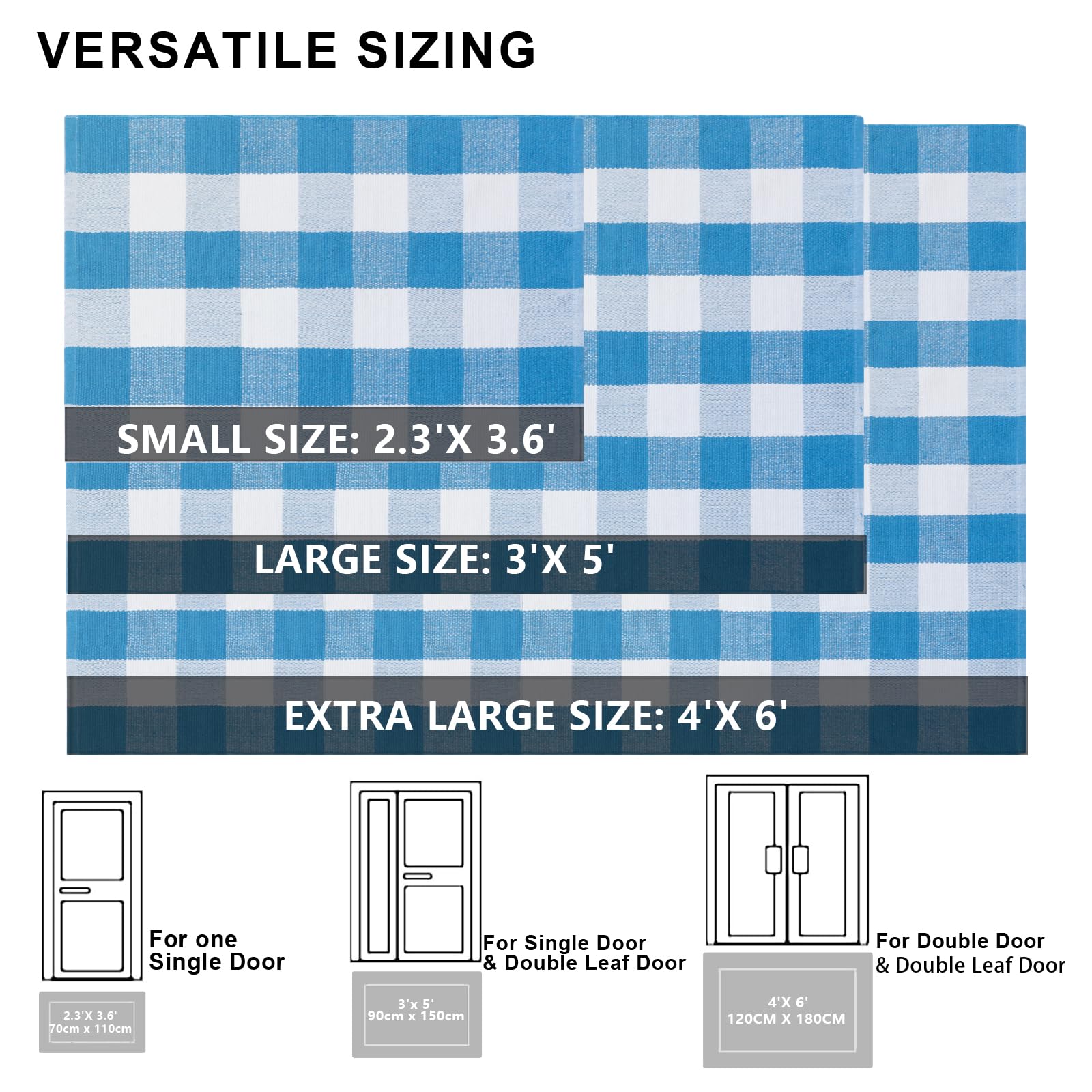 Fallovea outdoor-indoor plaid rug suits porches and entryways with easy maintenance.