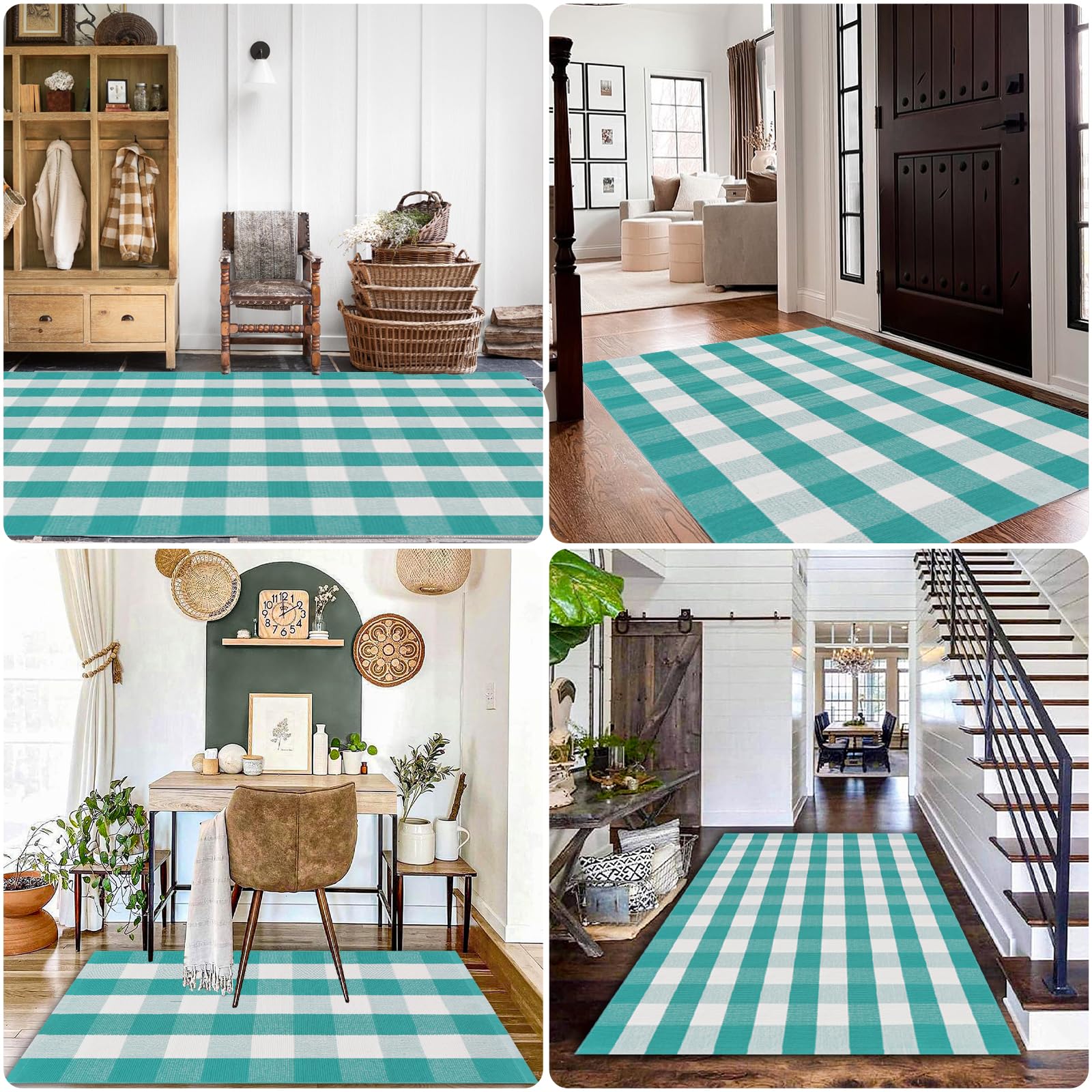 Fallovea plaid rug adds timeless style with durable practicality for living rooms.