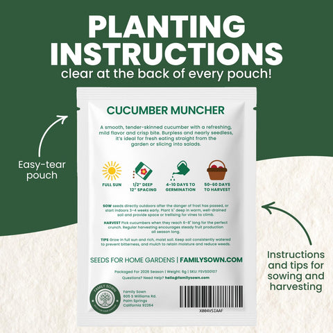 Family Sown 6-gram Freshness Pouch preserving seed viability for dependable planting
