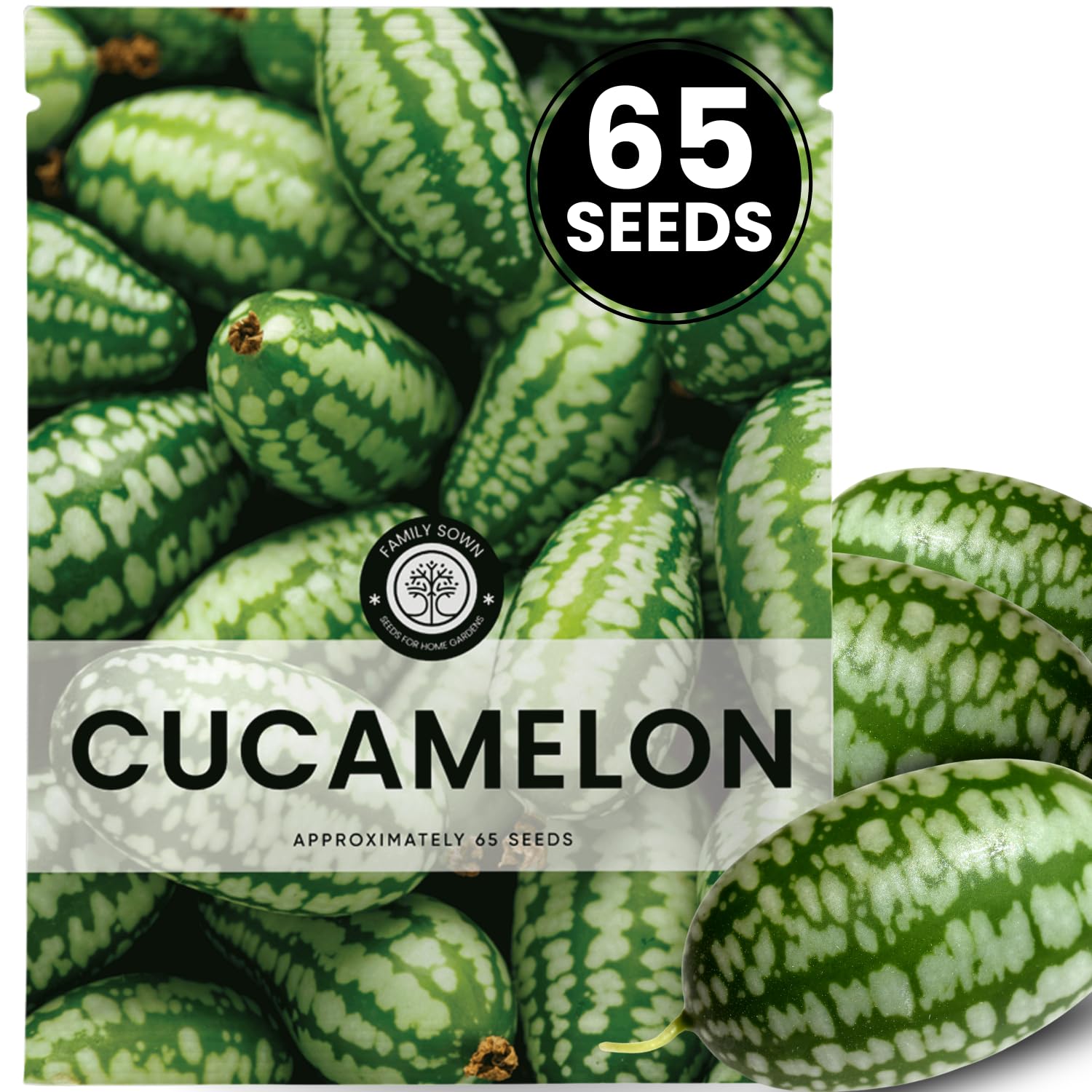 Family Sown Cucamelon seeds in a freshness pouch for reliable planting