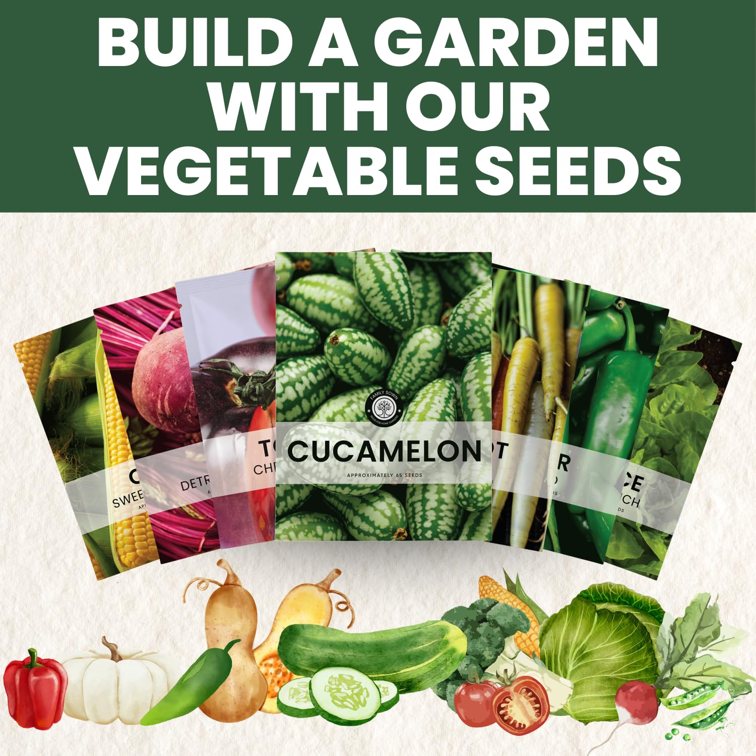 Family Sown Cucamelon snack-ready fruits ideal for salads and kids' gardens